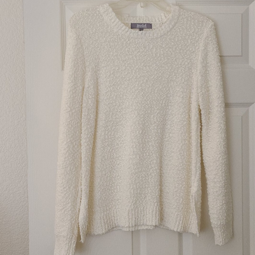Cream/off white Marled Clothing Popcorn Sweater